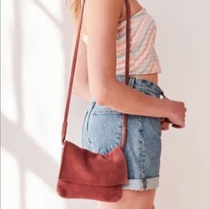 Reba Suede Crossbody Bag - Rose